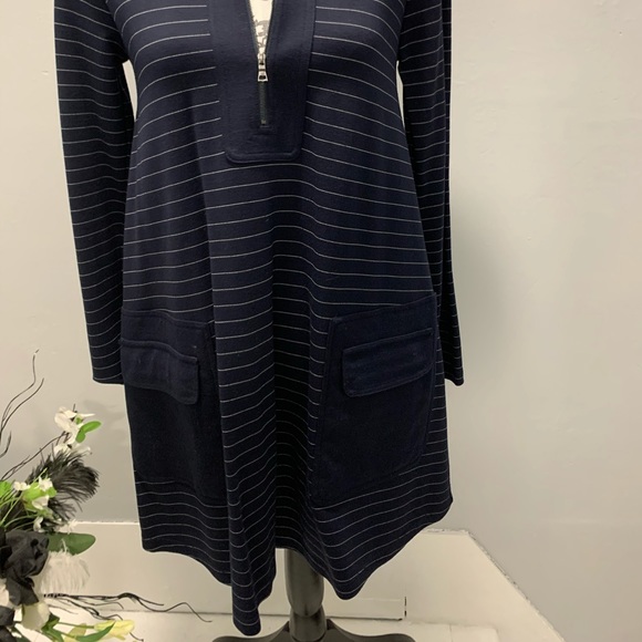 BCBGMAZAZARIA COTTON DRESS FRONT ZIP AND POCKETS - Picture 2 of 4